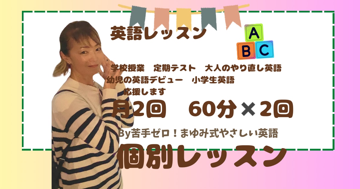 月2回の60分✖️2回の英語個別指導をします 14年経験×米国経験の英語講師 イメージ1
