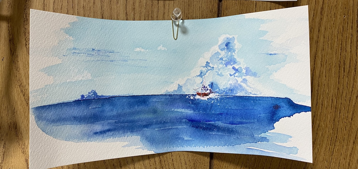 アナログで海と空のイラストを描きます 原画が手元に届き生活に彩りを加えます！ イメージ2