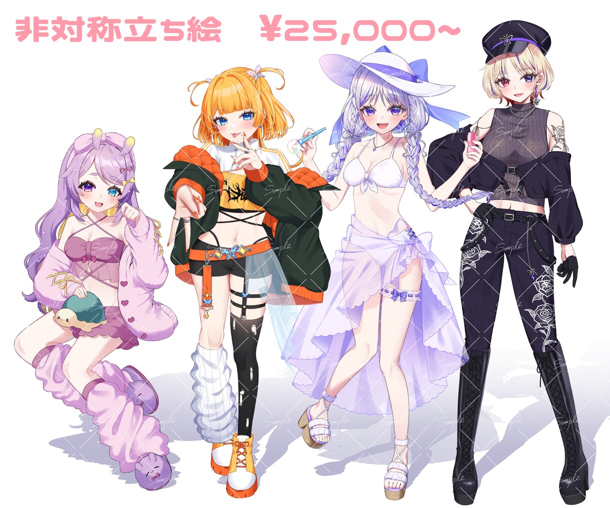 商用利用料込！キラキラかわいいイラストお描きします 配信立ち絵・サムネイル・キービジュアル等、幅広く対応！ イメージ3