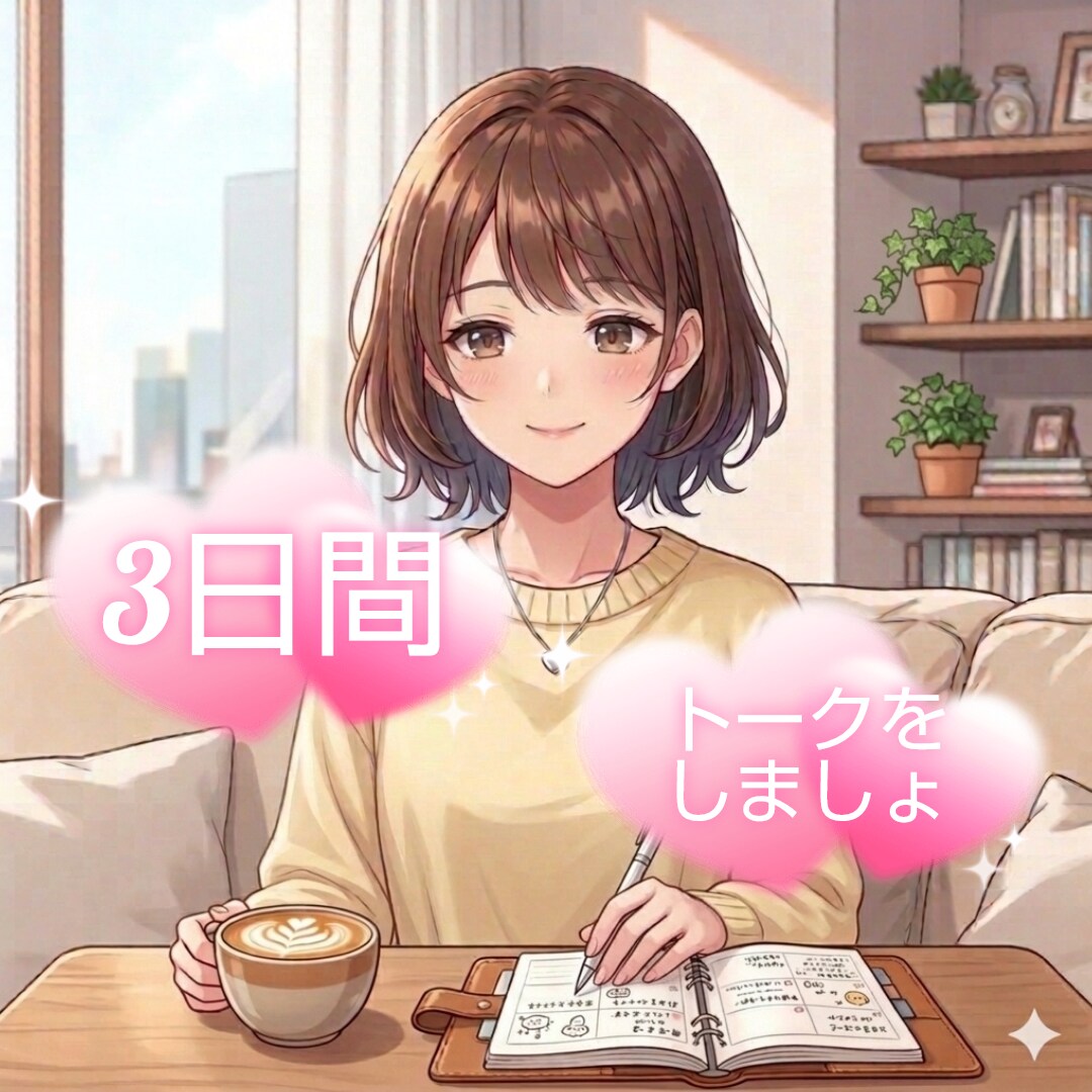 ３日間★トークルームでおしゃべりします ３日間トークしましょ♪気晴らし、悩み相談、気軽にどうぞ♡ イメージ1