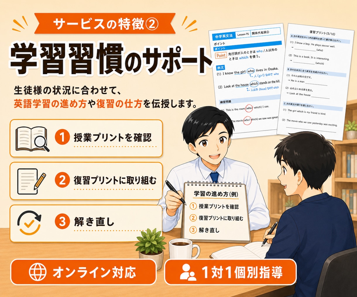 高校英語｜プロ講師が基礎から大学受験まで教えます 定期テスト・共通テスト・大学受験対策／完全1対1の英語指導 イメージ3
