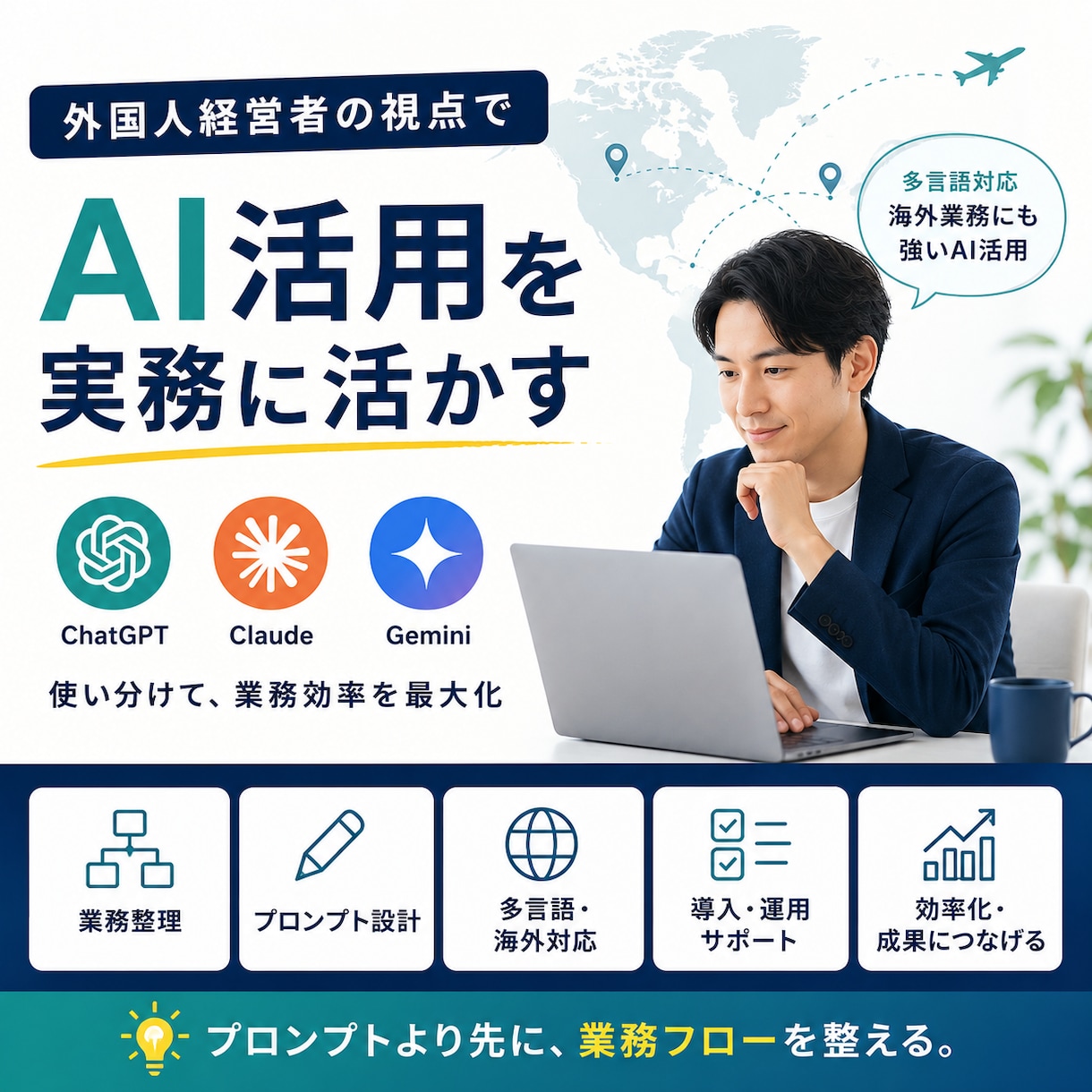 実践　AI活用の業務導入を支援します ChatGPT・Claude・Geminiの使い分けも対応 イメージ1