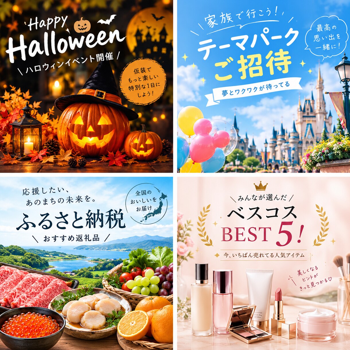 広告用バナー画像、ホームページ用広告画像作成します どなたでも、お気軽にメッセージ下さいませ♪ イメージ2