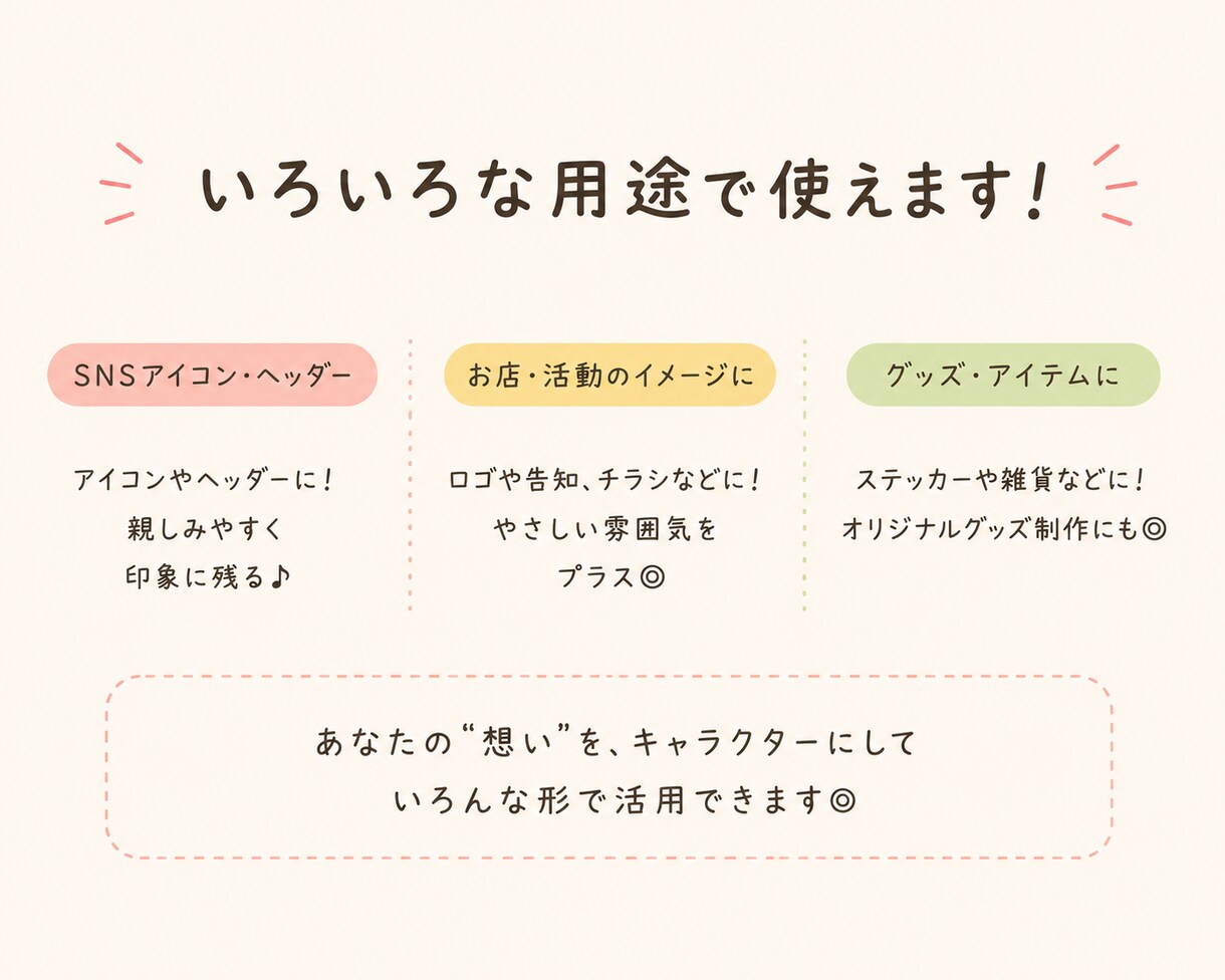ゆるくて可愛いオリジナルキャラクターを作ります SNS・お店・活動用など、あなただけのキャラクター制作 イメージ4