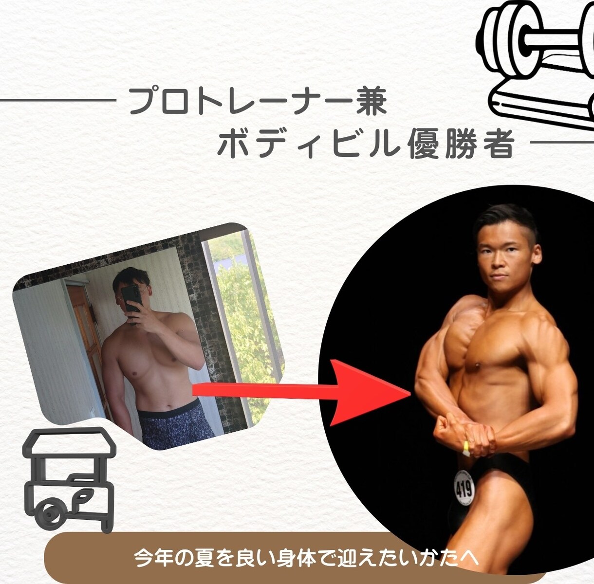 ボディビル優勝者がダイエットサポートします 様々な賞を受賞してる現役選手が貴方をコーチングします！ イメージ1