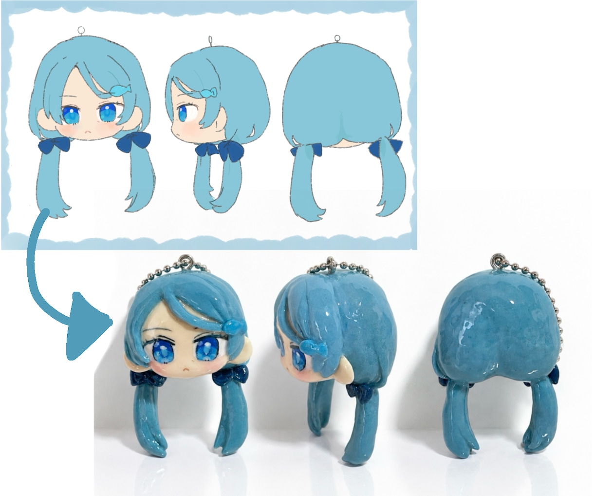 オリジナルおかおキーホルダー作ります オリキャラや大切な人を身に付けて、いつでも一緒に！ イメージ3