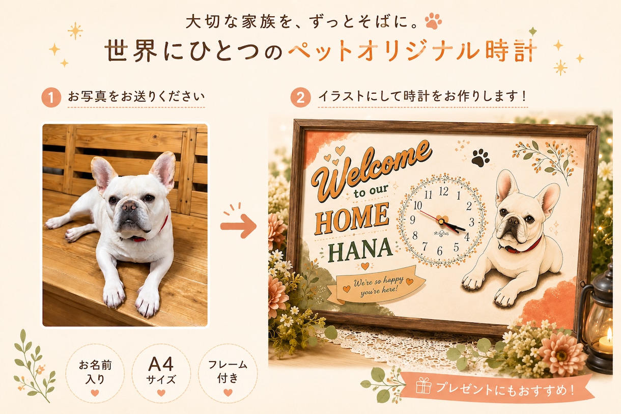 愛犬・愛猫の オリジナル時計お作り致します 世界に一つだけのオリジナル時計お作り致します イメージ3