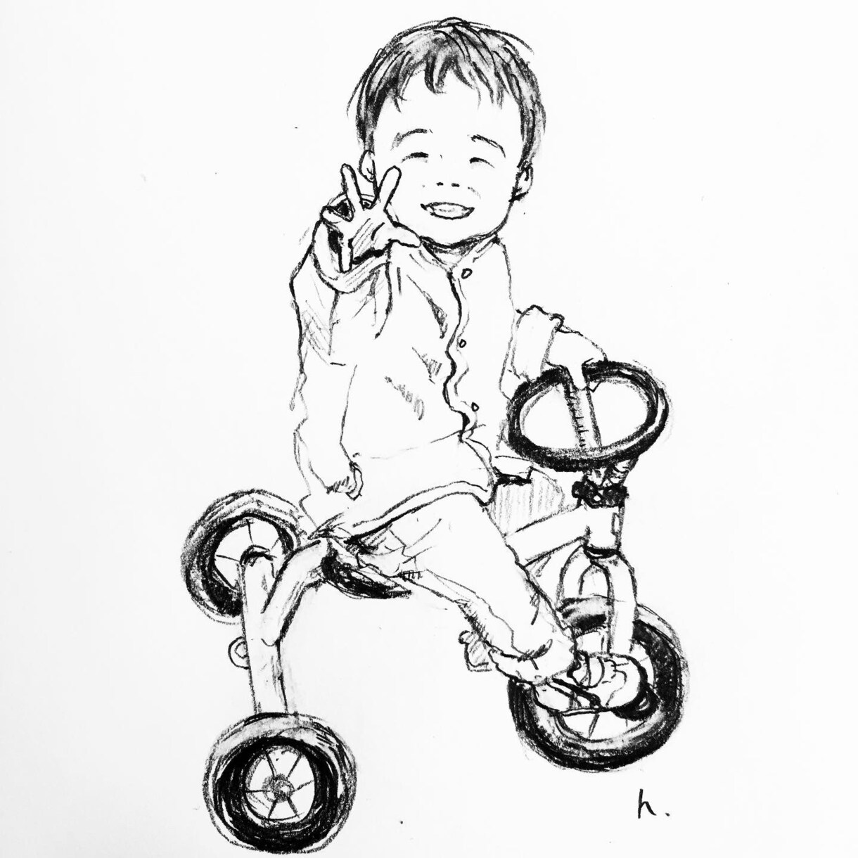 シンプルスケッチ！似顔絵描きます 凹凸やシワは控えめに、シンプルにスケッチします（ご相談可） イメージ4