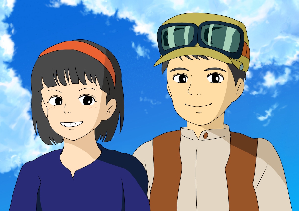 ジブリ風★可愛いペアイラスト描きます 映画に出てきそうなイラストはいかがですか？ イメージ10