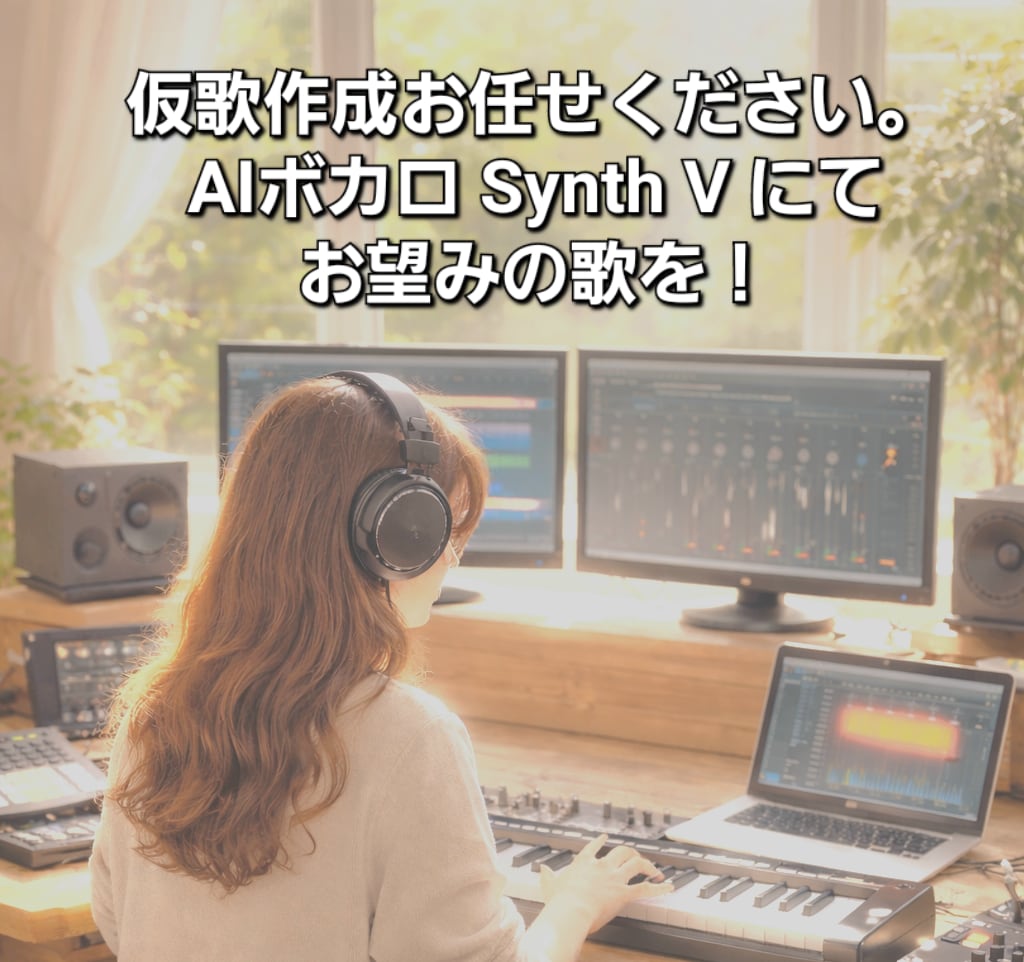 お望みの歌声で仮歌作成いたします AIボカロ、SynthV1・V2で仮歌作成お任せください！ イメージ1