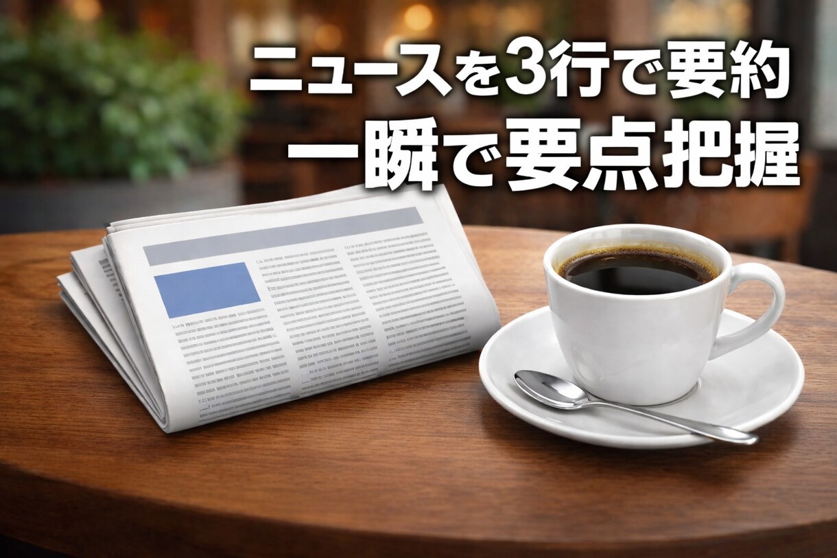 ニュース・記事を3行で分かりやすく要約します 要点だけ知りたい方に最適です。 イメージ1