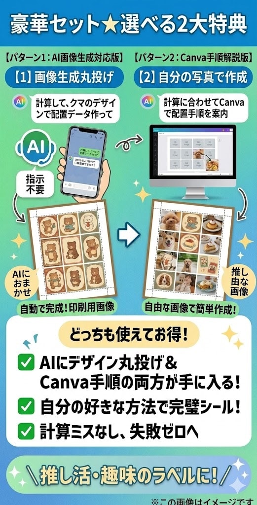 ファミマシール印刷の自動計算プロンプトを販売します ファミマ専用コピペで失敗ゼロ！推し活やラベル計算に イメージ5