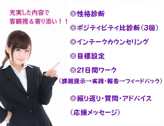 自己肯定感を高めネガティブ思考から卒業します ポジティブ心理学実践インストラクターのマンツーマンコーチング イメージ2