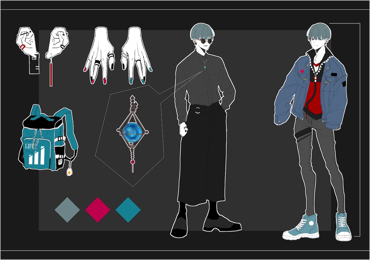 オリジナルのキャラクターをデザインいたします ほんのりダークな雰囲気のキャラクターを作成いたします! イメージ3