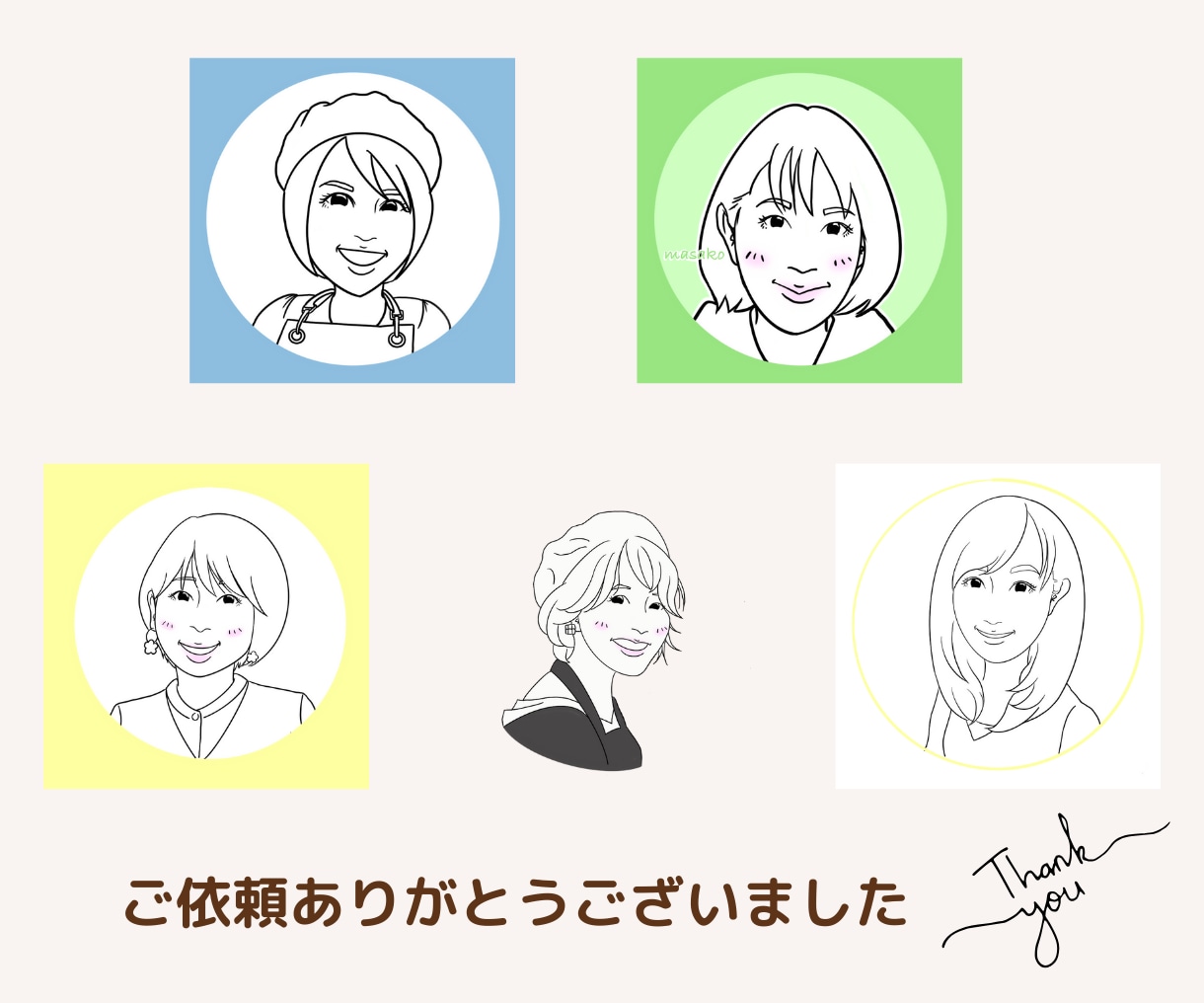 ４月末まで限定価格！おしゃれ似顔絵アイコン描きます シンプルなタッチで描くおしゃれ似顔絵でワンランク上のあなたへ イメージ6