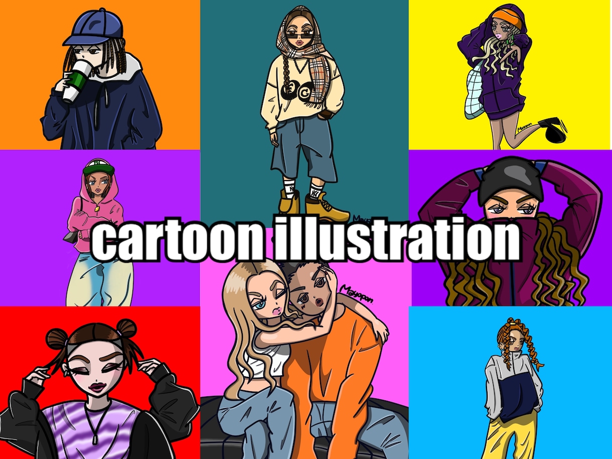 ストリートでポップなカートゥーンイラスト作成します お写真・ご要望をストリート系キャラクターにします！ イメージ1