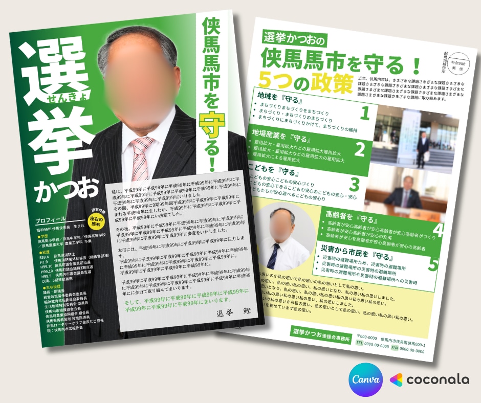 選挙/政治活動用のビラ・チラシ等を作成します 有権者に刺さる！ぱっと目を引くデザイン！思いと政策を伝える！ イメージ6