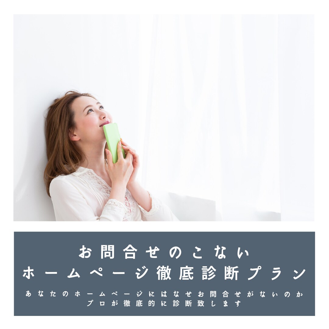 お問合せ売上げのないホームページをプロが診断します 作ったのに全く売上につながらないホームページをプロが徹底診断 イメージ1