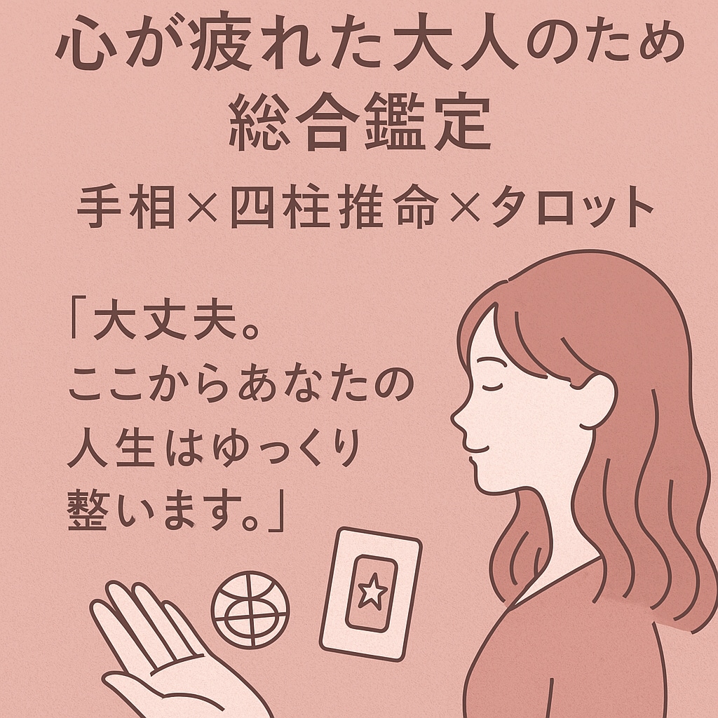 心が疲れた大人の心を整える総合鑑定をします 大丈夫。あなたの人生は、ここから整います！ イメージ1