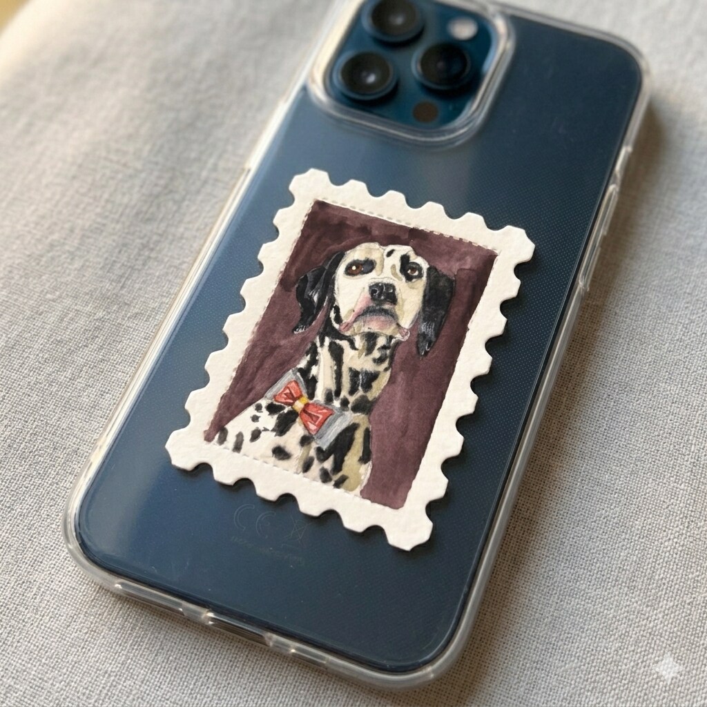 切手型⭐︎大切なペットを、小さな水彩画にします 手のひらに収まる宝物。ペットの「切手型」水彩肖像画描きます イメージ10