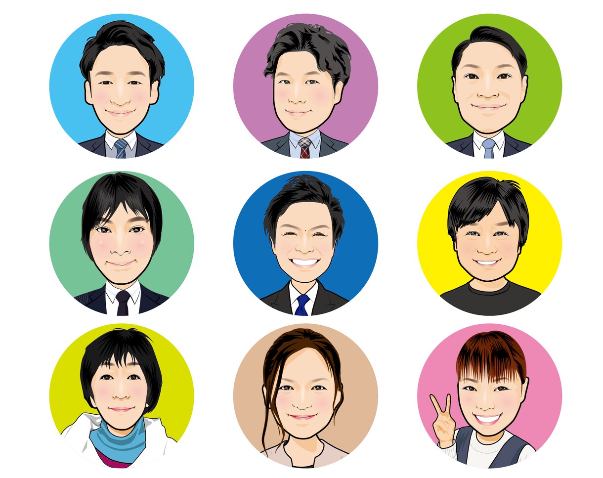 SNSや名刺に使える可愛い似顔絵をお描きします あなたらしさが伝わる ポップでやさしい似顔絵アイコン★ イメージ3