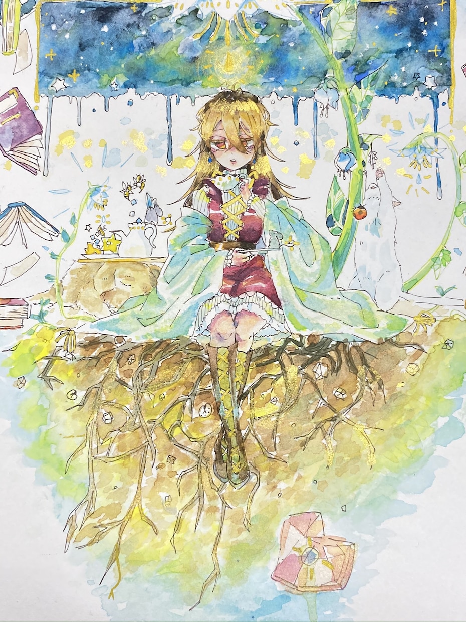 アナログで描く！！ダークで綺麗な独特な絵を描きます 貴方のご要望に応えて色紙に絵を描きます イメージ2