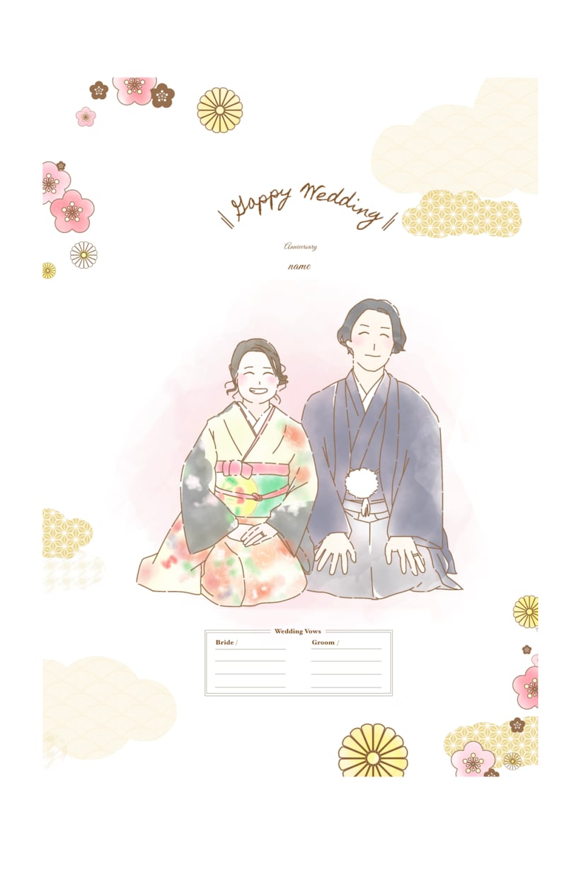 シンプルな似顔絵入りウェルカムボード作成します シンプルなデザインの似顔絵でどんな結婚式にもぴったりです︎✿ イメージ5