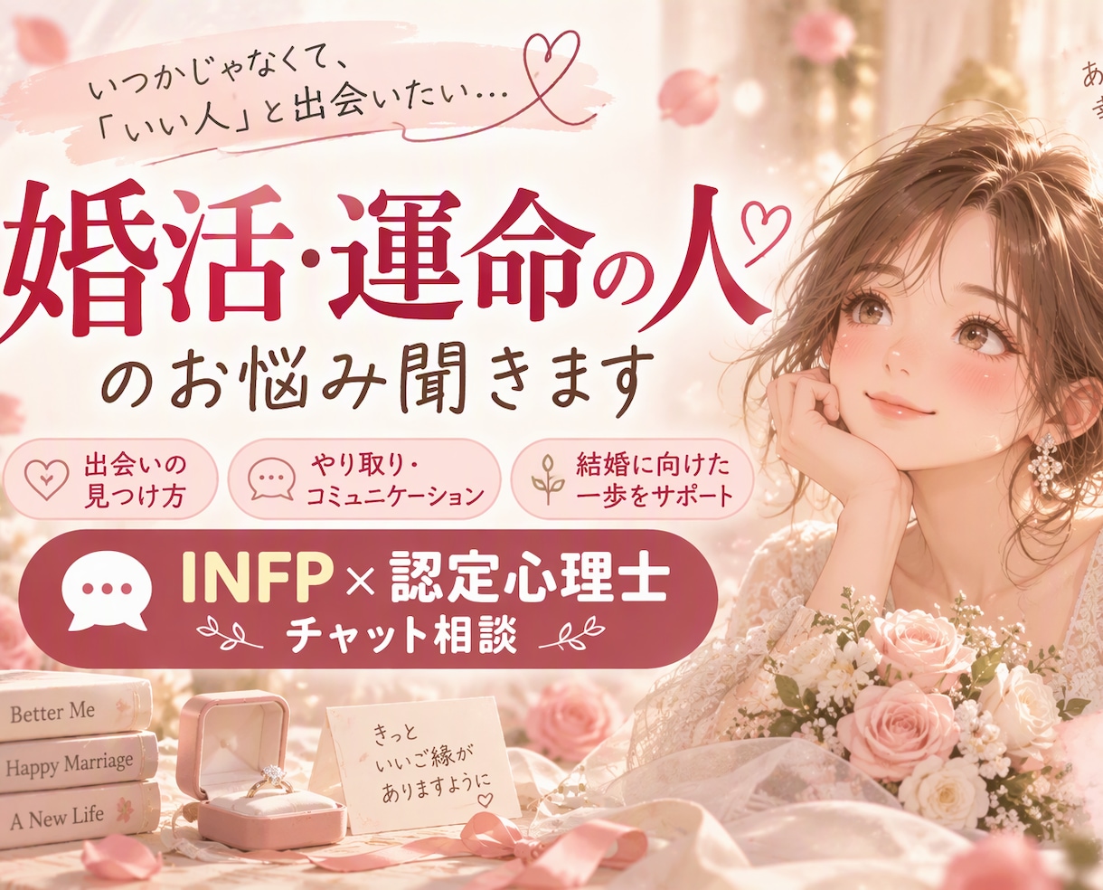 婚活・運命の人との出会いのお悩みを一緒に整理します 文字にてご相談。24時間以内に3往復します イメージ1