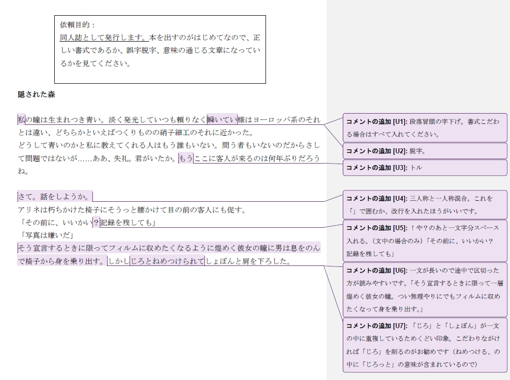 あなたの文章を心を込めて推敲します 否定ナシ！あくまで「提案」のやさしいアドバイス イメージ2