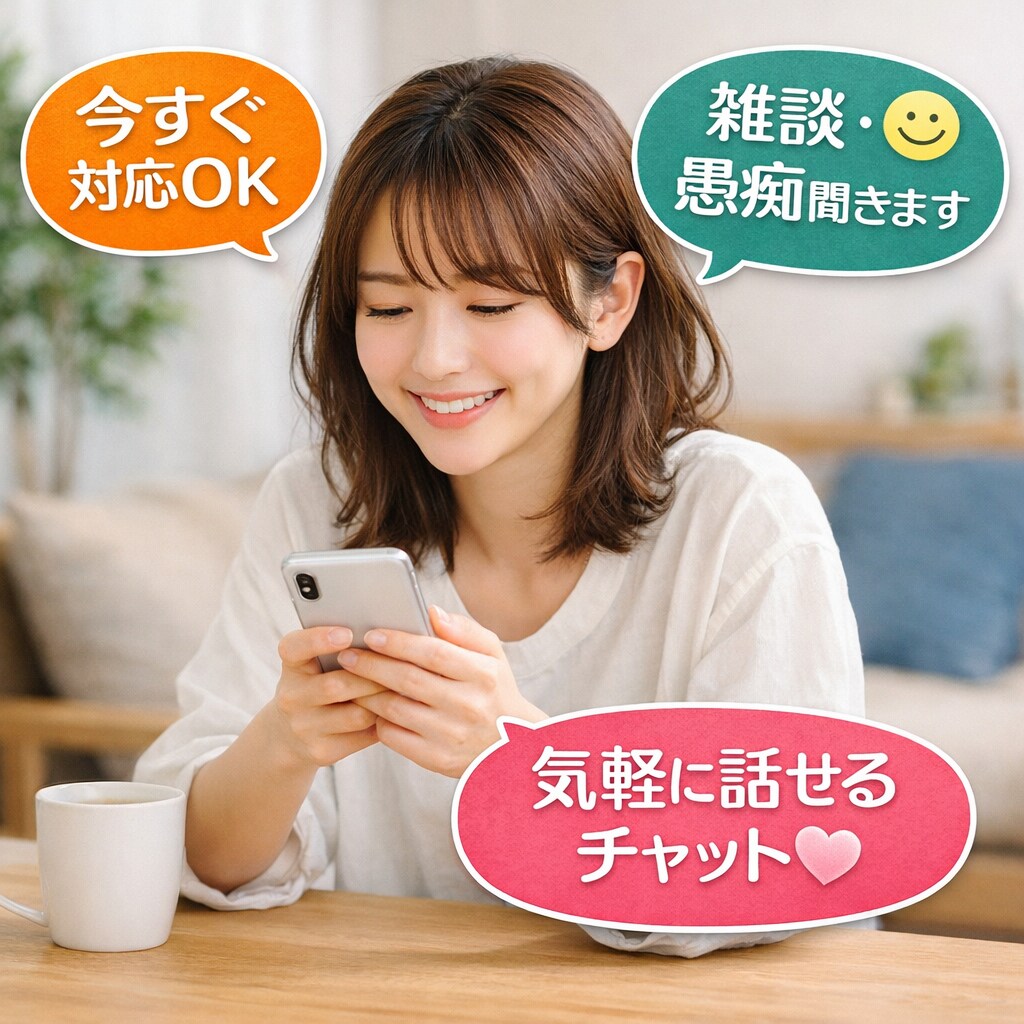 ちょっと話したい人のための雑談｜今すぐ対応します 重い相談じゃなくてOK。愚痴、暇つぶし歓迎です。 イメージ1