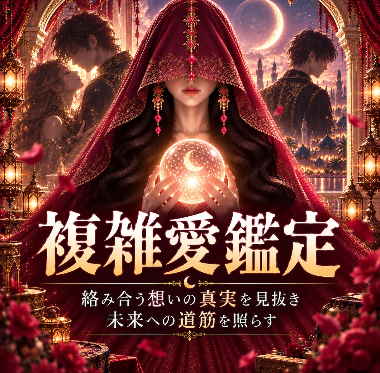 複雑愛・曖昧な恋の本音を月影霊視で視ます 信じても良い？苦しい関係の答えを月影霊視でお伝えします イメージ1