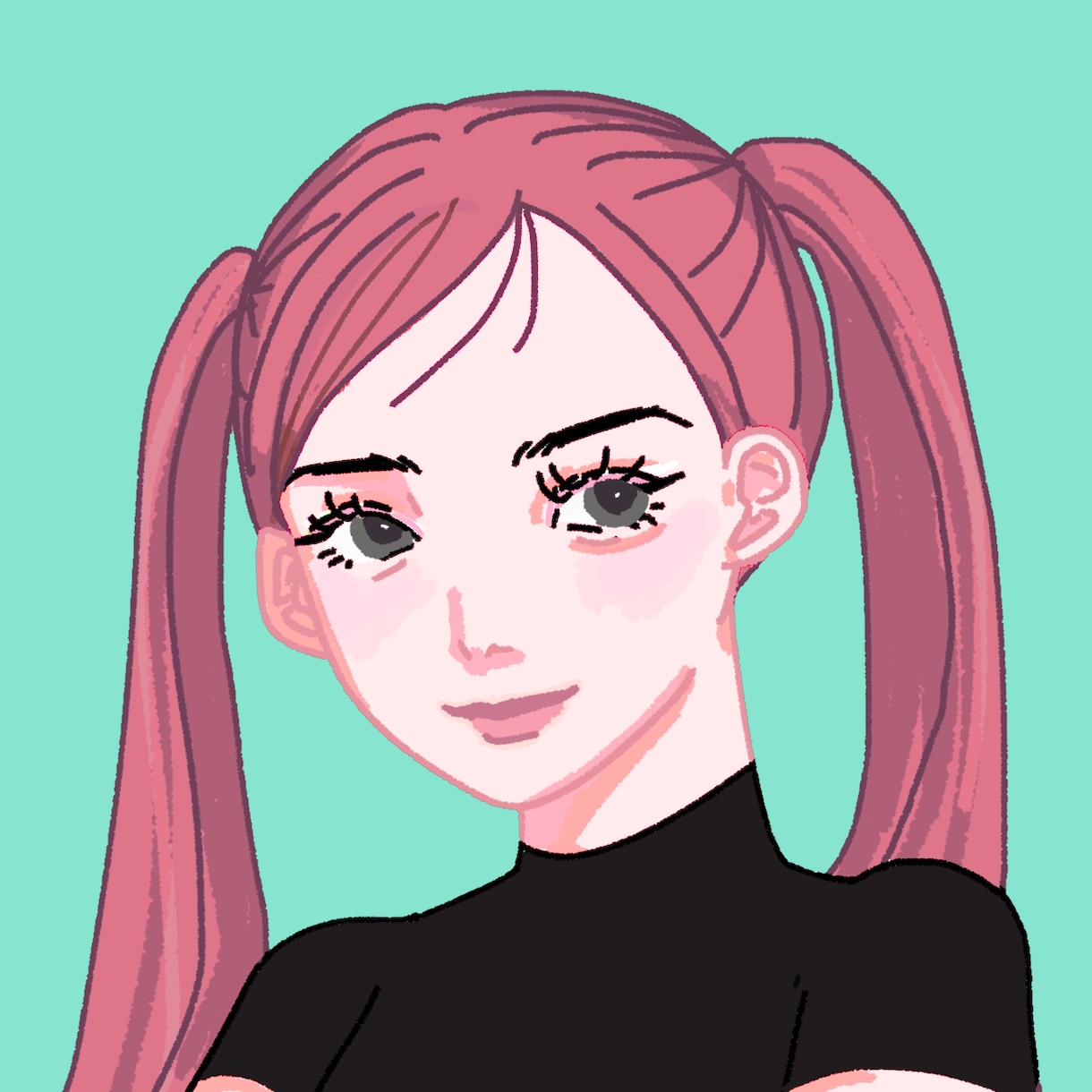 まつげパッチリな女の子のアイコン描きます 個人利用のSNSアイコン用イラストになります。 イメージ3