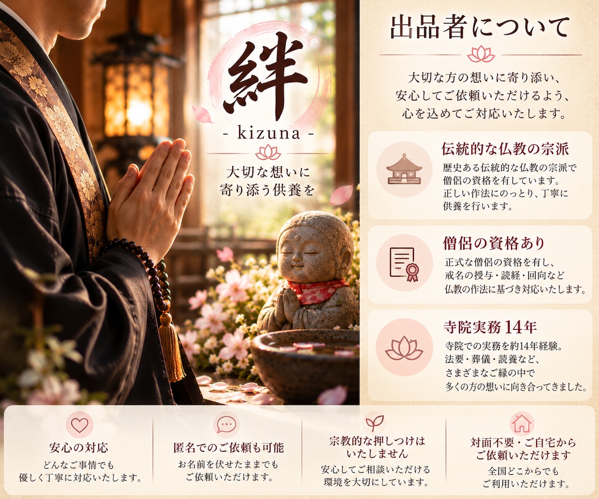 僧侶が心を込めて水子供養をいたします お名前がなくても、事情を詳しく話さなくても大丈夫です イメージ7