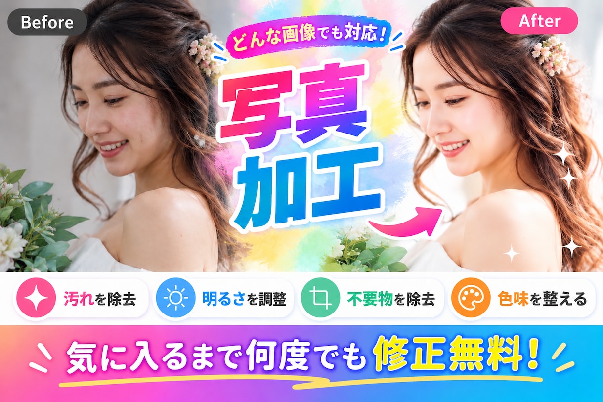 あらゆる画像を理想の画像へレタッチします どんな画像のレタッチも承ります イメージ1