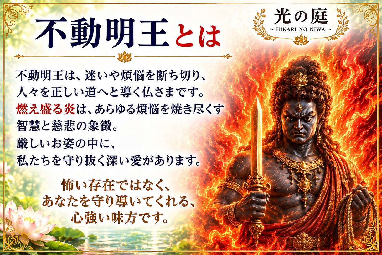 不動明王の炎で心と魂を浄化します 不要な想いや執着を手放し、本来の力で前へ進むあなたを支えます イメージ3
