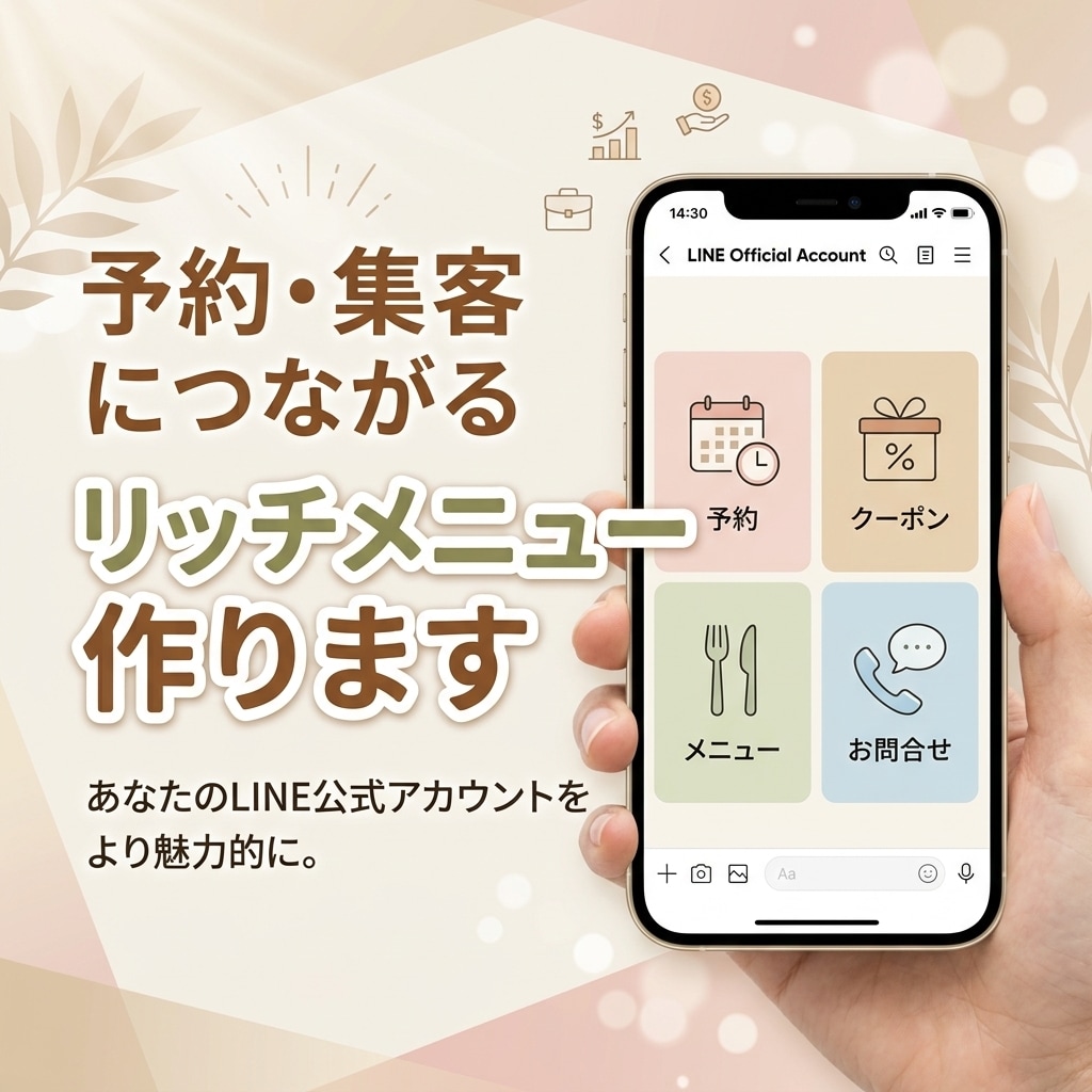予約・集客につながるリッチメニュー作ります 修正無制限｜見やすく導線を整えます！ イメージ1