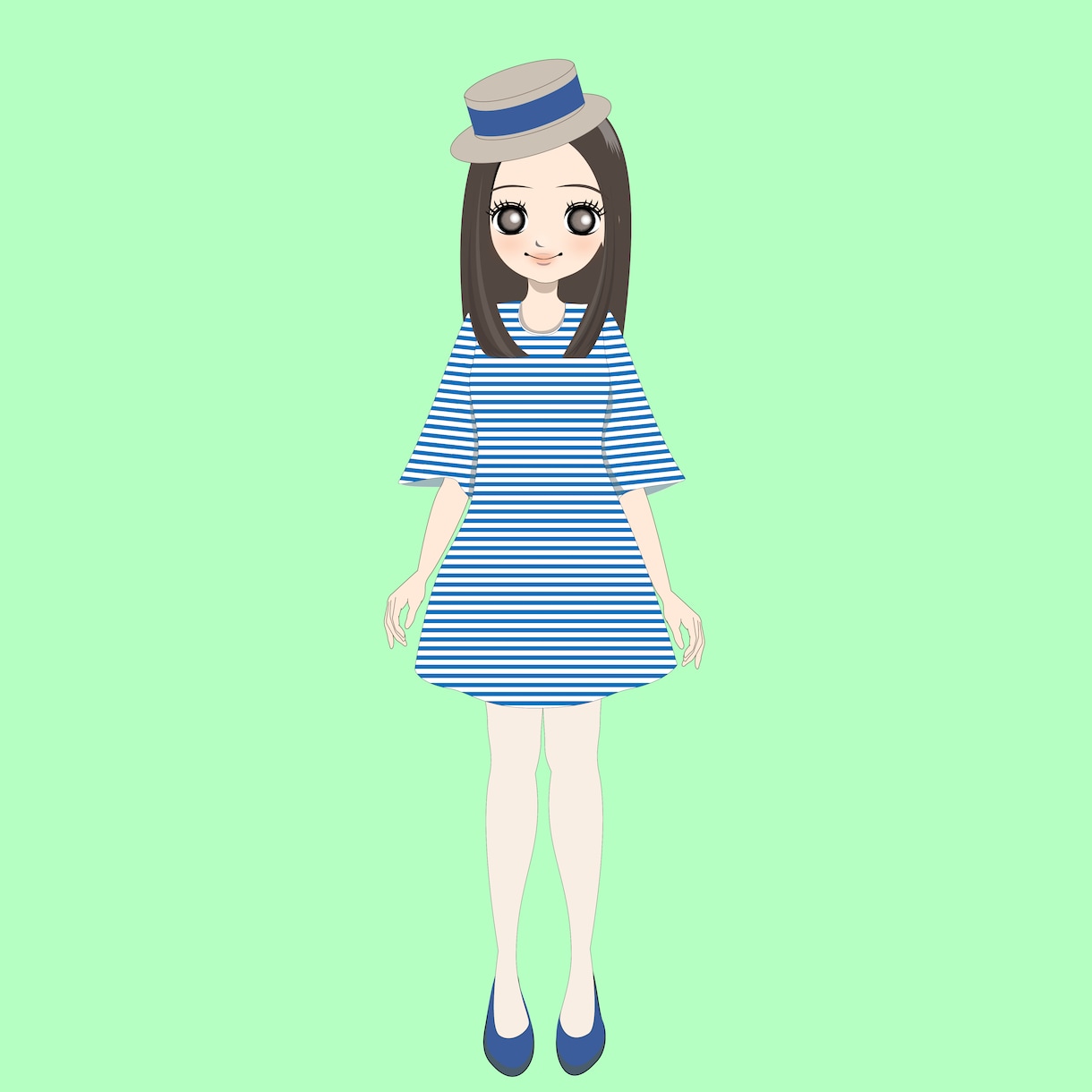 美容、メイク、ファッションなど…かわいい子作ります 女の子の全身イラスト『3種類のポーズ初回限定３名様まで』 イメージ5