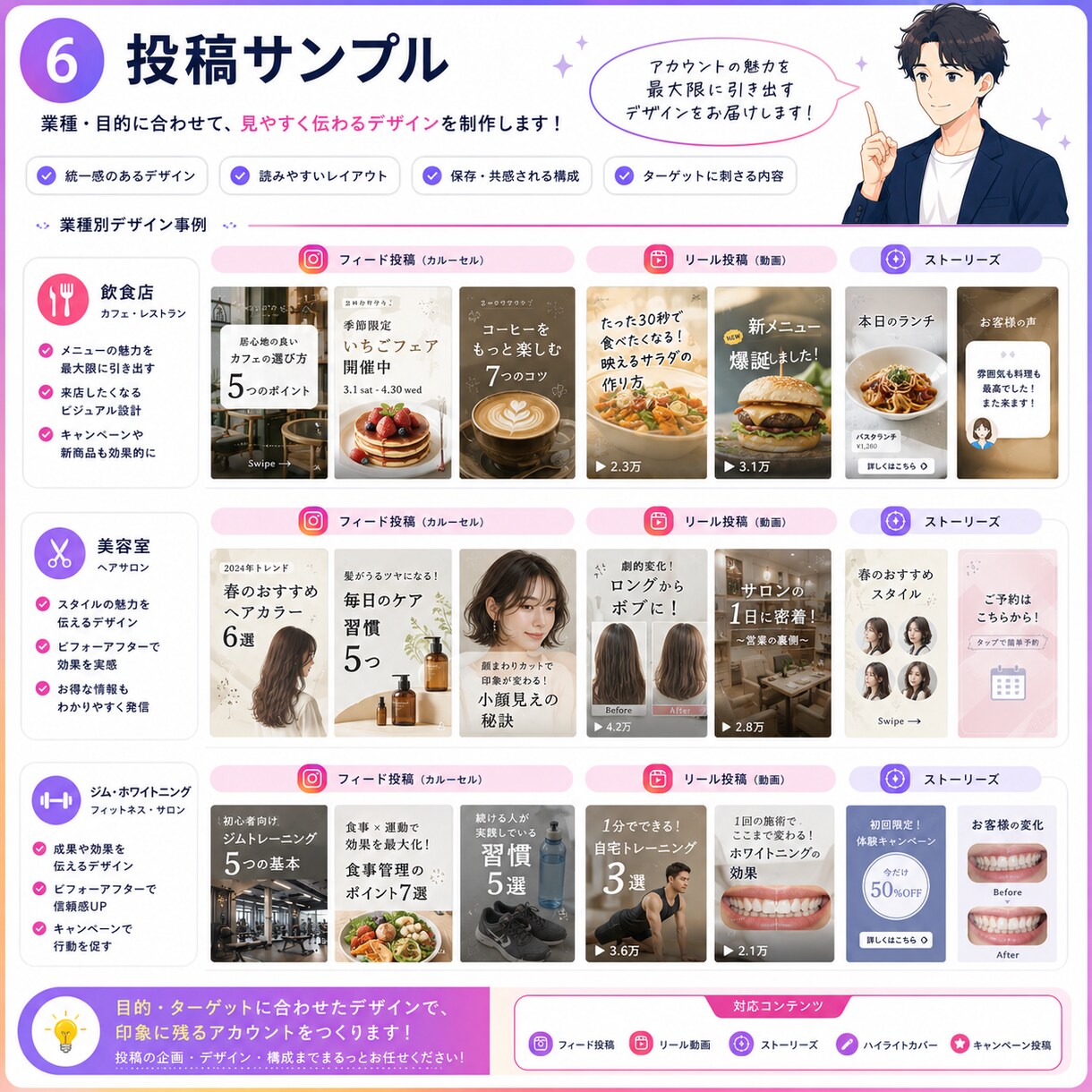 1ヶ月　Instagram運用代行、投稿代行します 丁寧な設計と実践力で、伸びる運用を伴走します イメージ6