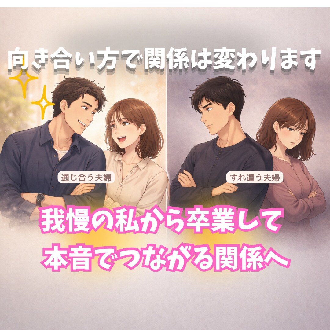 夫婦関係の悩みを一緒に読み解き整理します すれ違いの理由がわかると関係は変わり始めます／メッセージ相談 イメージ3