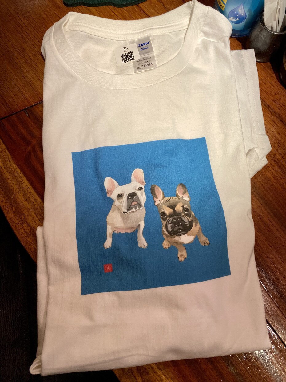 ペットのイラストのオリジナルTシャツを制作します リアルタッチのオリジナルイラストから描き上げます イメージ5