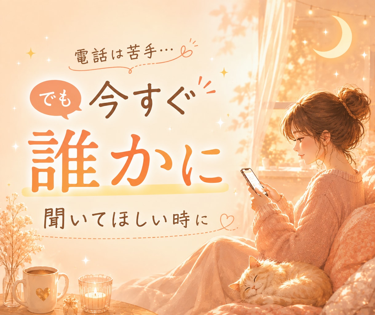 30分チャット｜誰にも言えない本音をお聞きします 電話は苦手…でも今すぐ誰かに聞いてほしい時に イメージ2