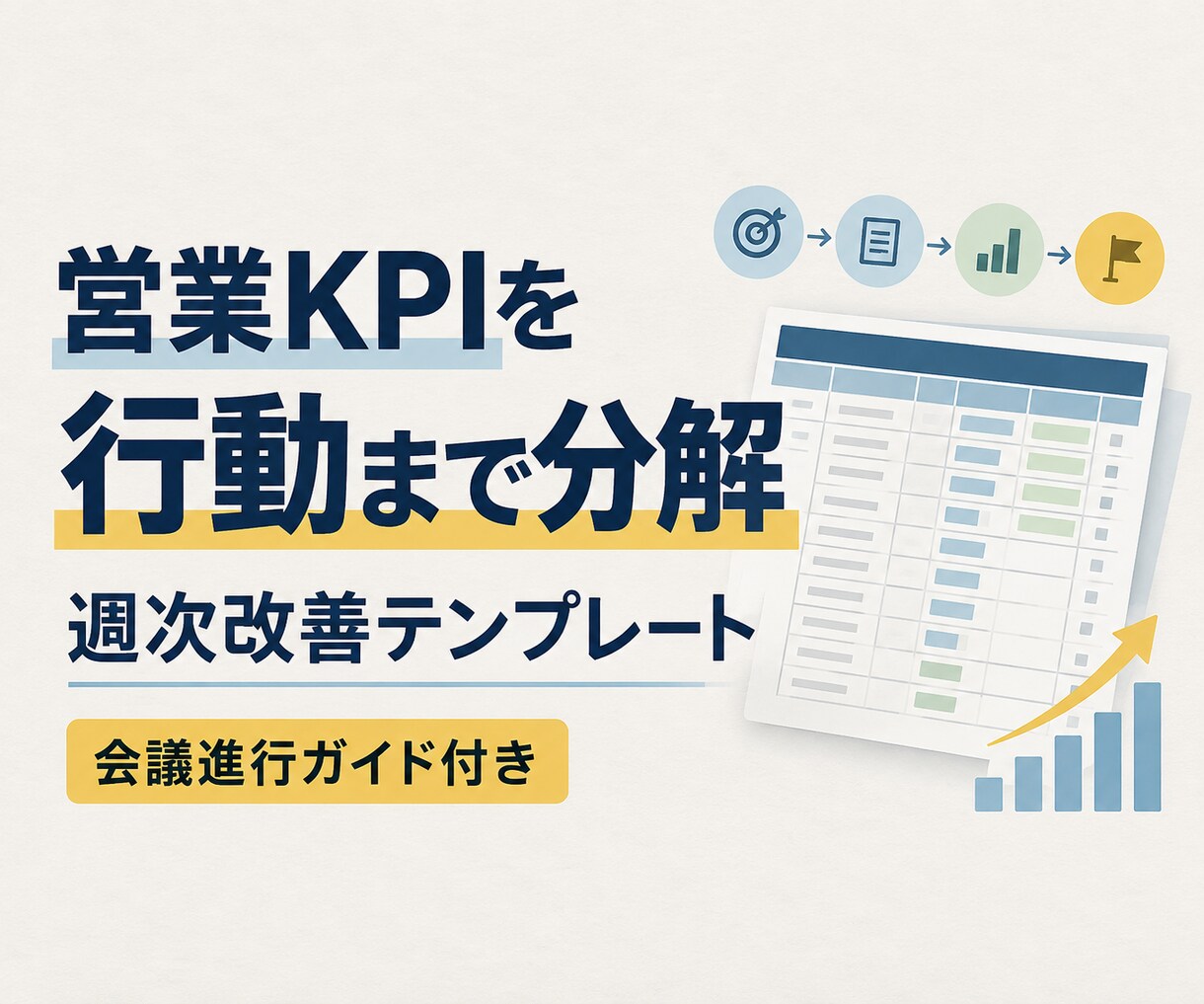 営業KPIを行動まで分解する改善シートを提供します 売上結果を本人が変えられる行動まで分解します イメージ1