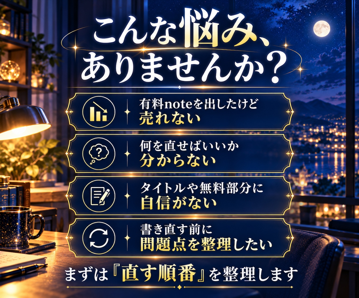 有料noteの無料部分を診断し改善点を3つ伝えます タイトル・無料部分・購入への流れを第三者目線で確認 イメージ4