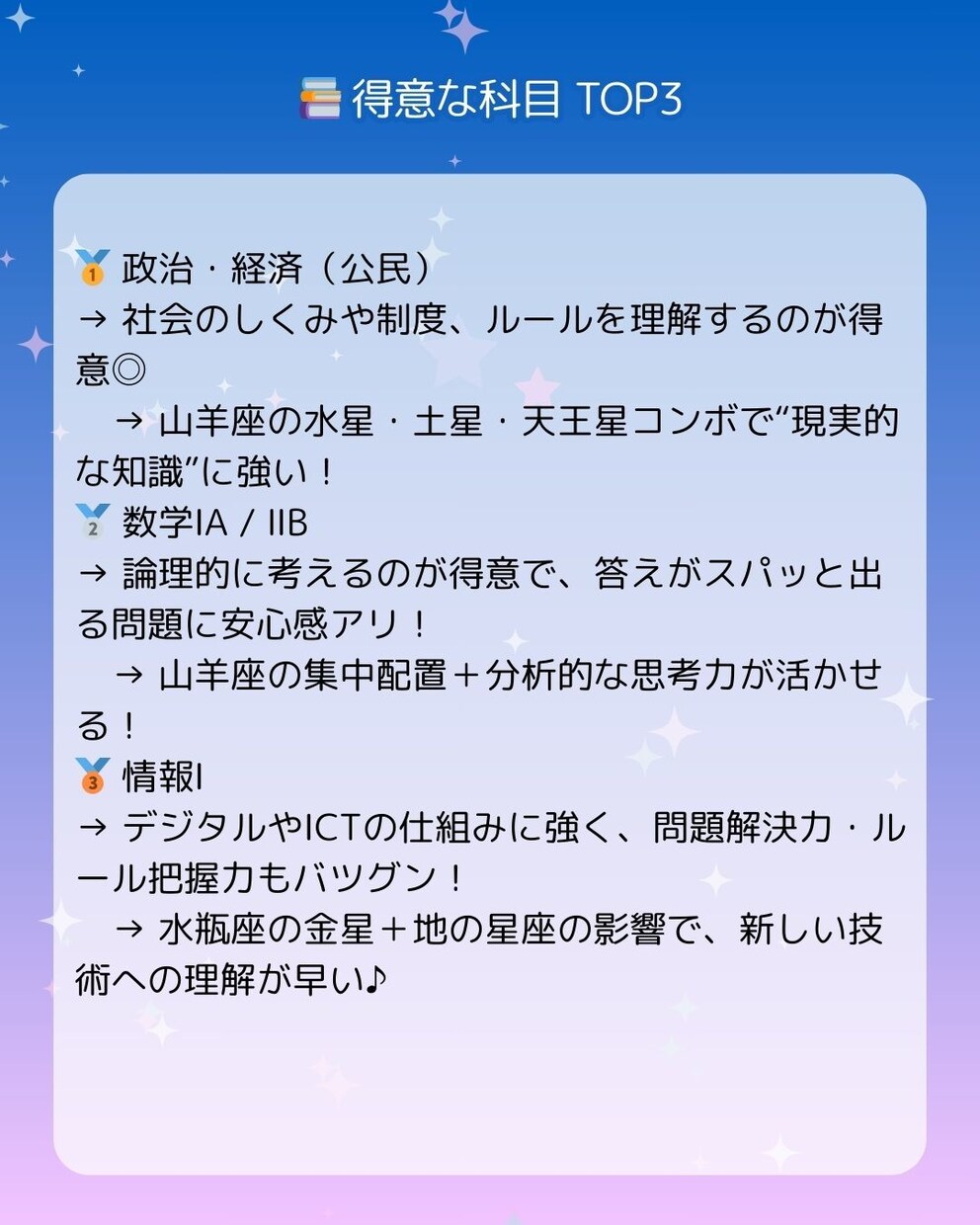 中高生必見！教科の向き不向き＆文理診断します ホロスコープから向いてる教科がまるわかり☆文理選択に迷ったら イメージ6