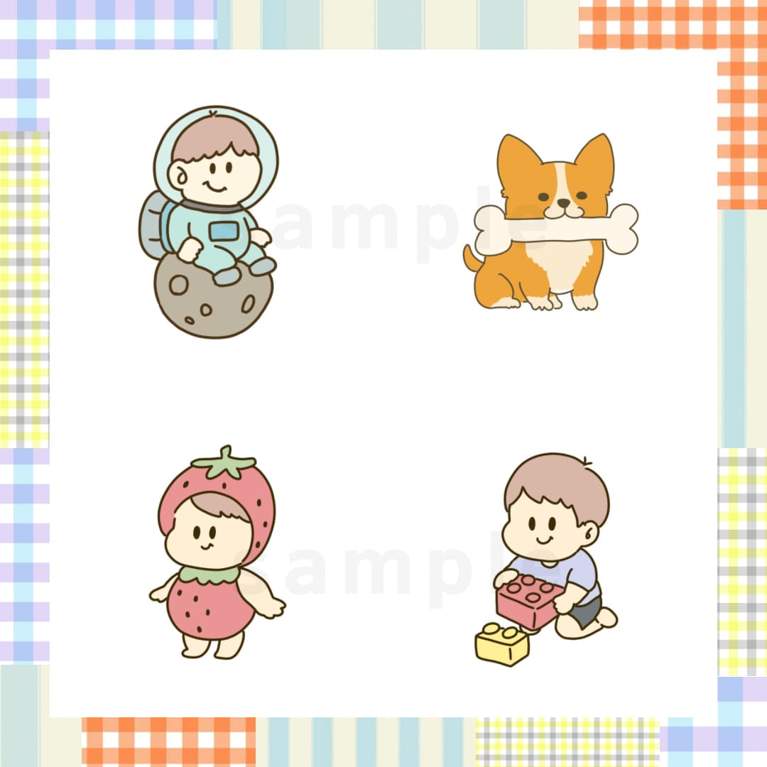 映える！ゆるかわアイコン作成します 線画のゆるふわテイスト＊グッズ化、記念品、プレゼントにも♪ イメージ6
