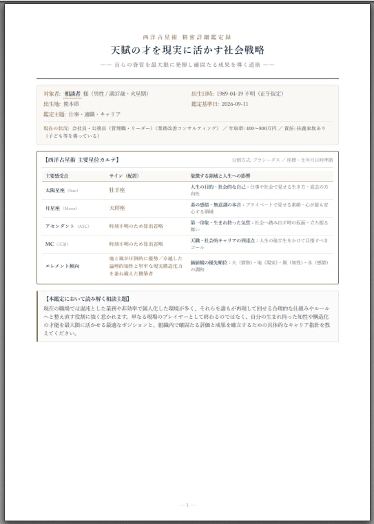 9月末まで500円。西洋占星術とAIで占います 貴方のための星カルテ！4000字超の本格鑑定書 イメージ2