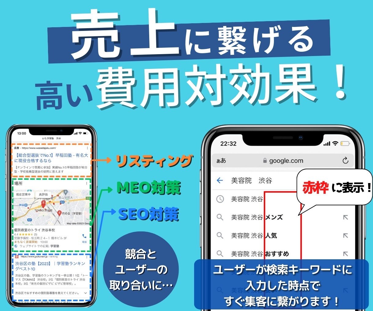 Googleで店舗名やサイト名をサジェストします アクセスが自動ですぐ集まる仕組みを手に入れませんか？ イメージ3