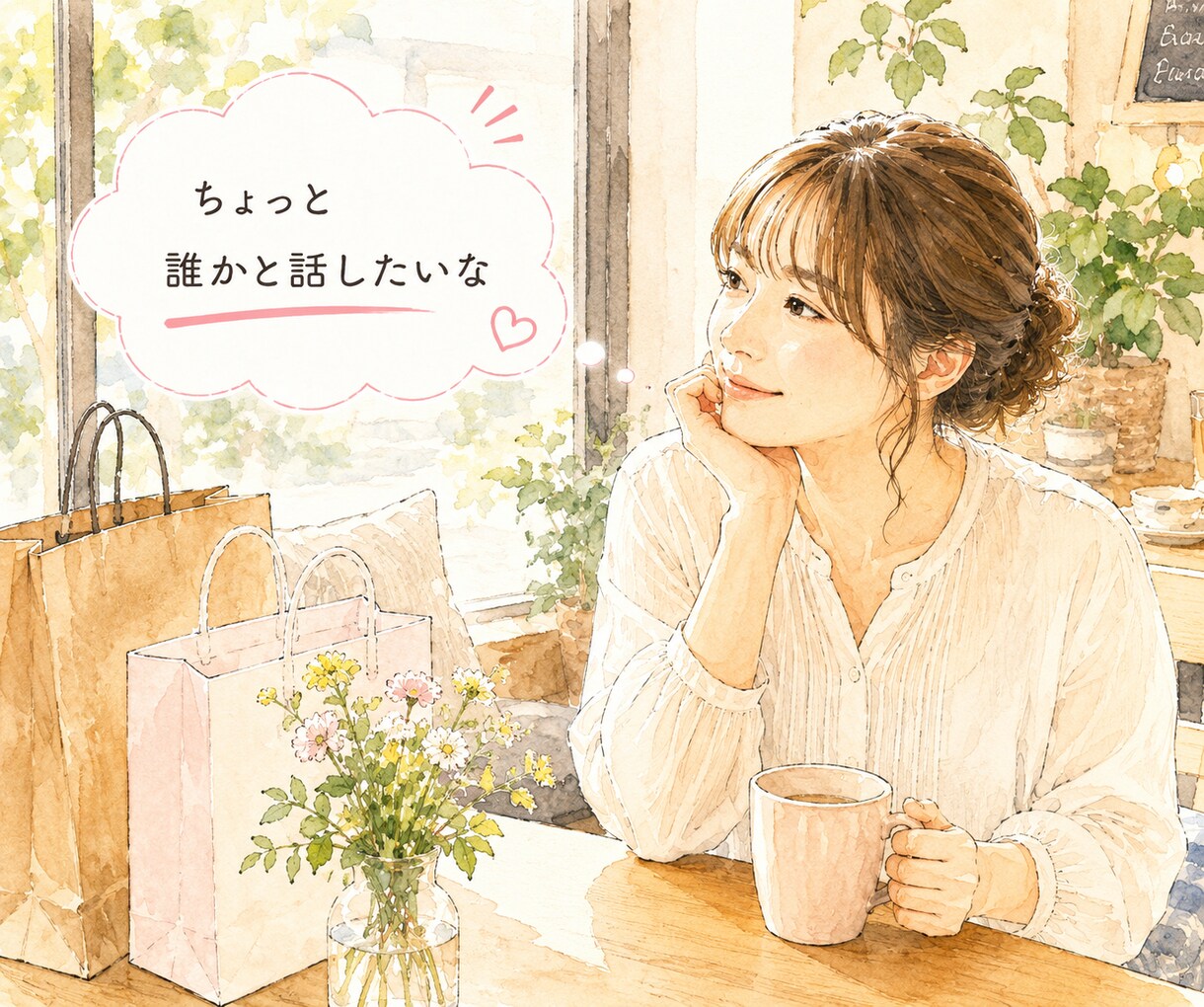 日中のひとり時間、お話相手します ひとり/ランチ/仕事の合間/お昼間/休日/話し相手 イメージ6