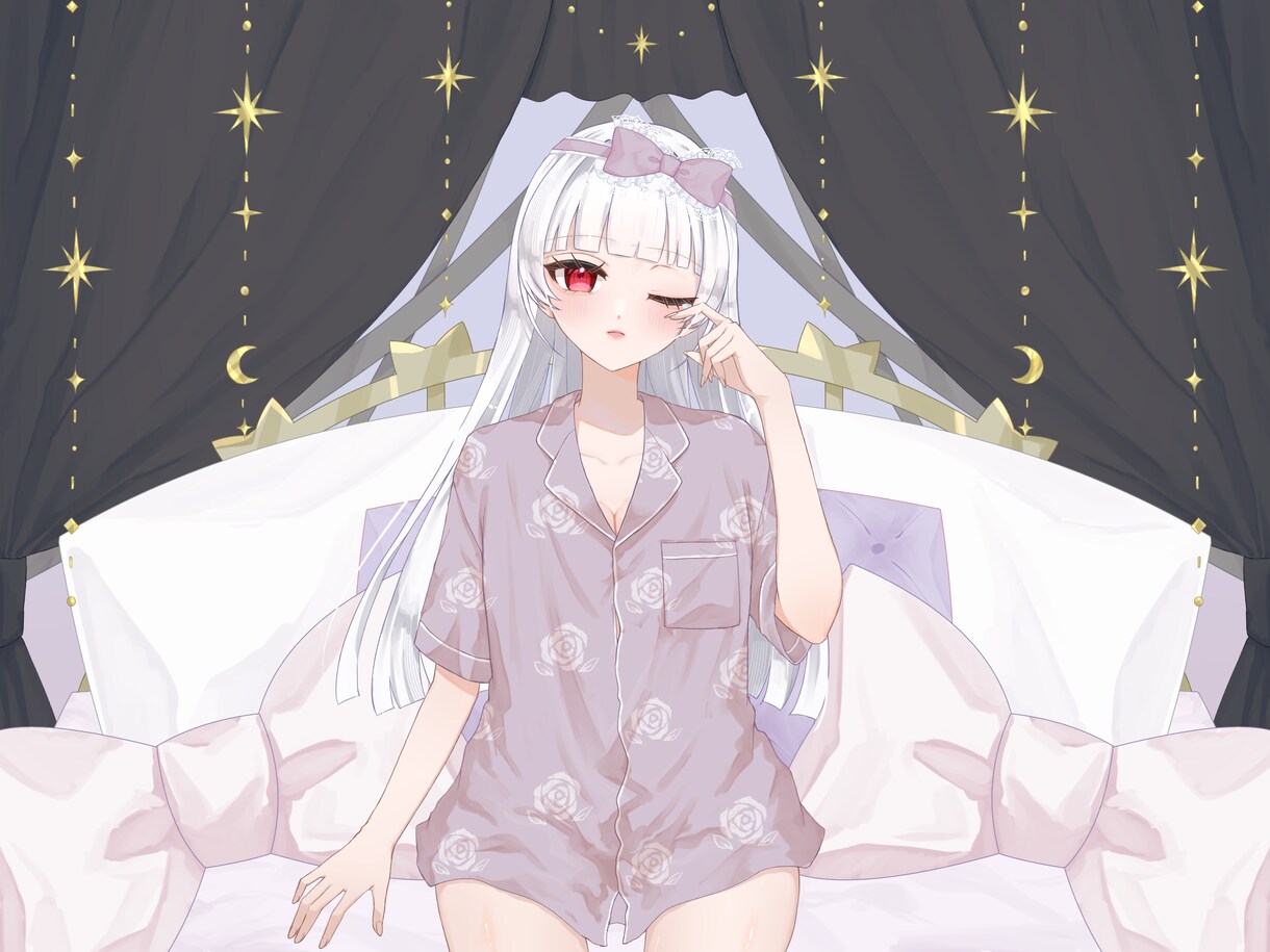 最短当日⭕️おねむちゃん量産描きます 商用料金込み‼️パジャマ姿のかわいい女の子のイラストです！ イメージ5