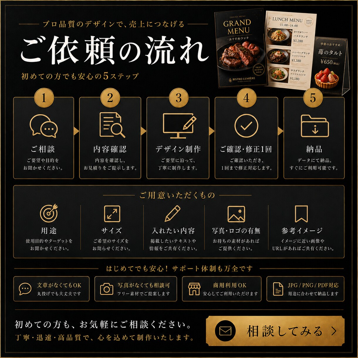 飲食店メニュー・POP作ります 商品が伝わる販促デザインを制作 イメージ5
